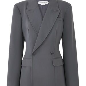 NWT Good American Charcoal Double-Breasted Blazer Size 4X